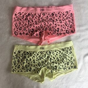 PINK Bundle of 2 Pairs of Boyshorts Size Medium